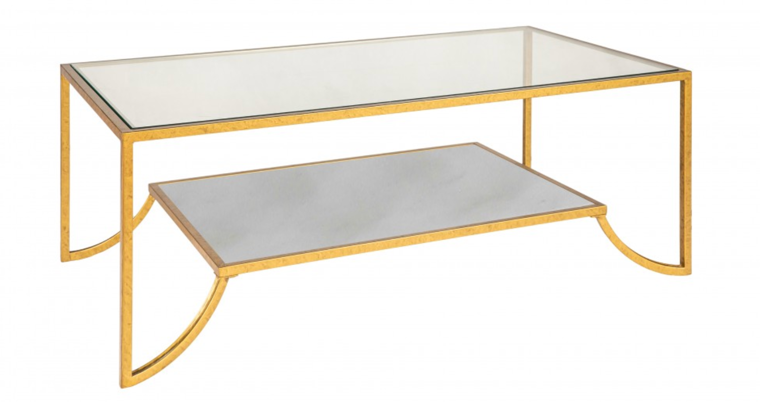 Elite Coffee Table in Royal Gold with Carrera Marble 18.5" x 52" x 27.5"
