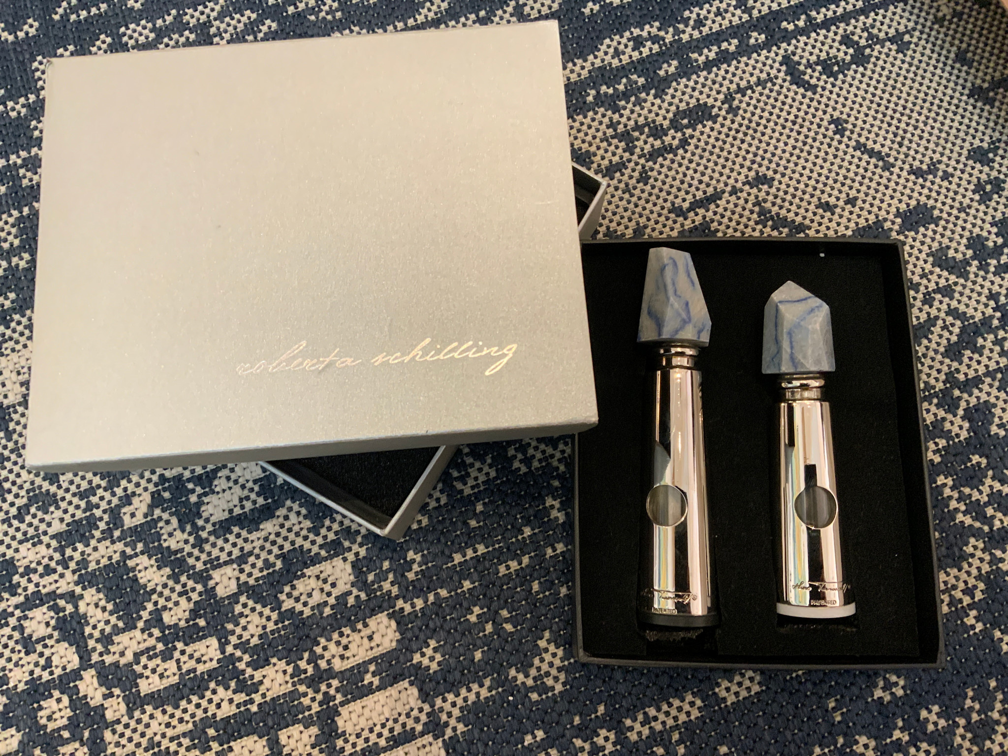 Turnwald Salt and Pepper Grinder Set- 2 pieces/ Blue quartz