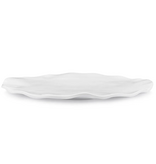 Q Home Design Ruffle White Melamine Large Oval Platter 18"x13"