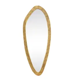 Macy Organic Oval-Shaped Brass Mirror 21" x 52" x 1"