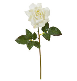 20" Open Rose Bloom-White