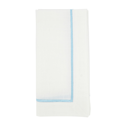 Embroidered Line Design Napkin Aqua