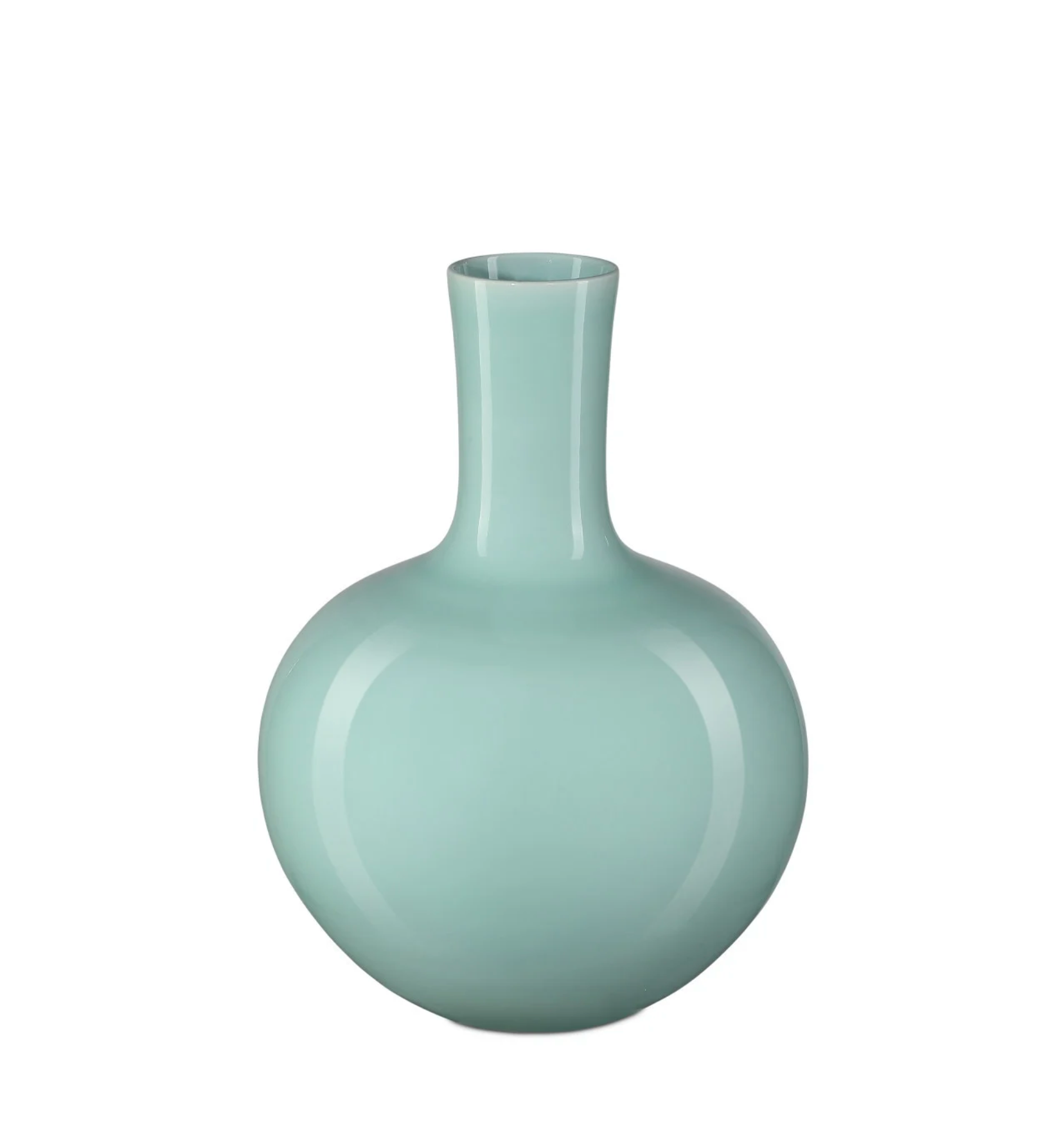 Celadon Green Straight Neck Vase 15" x 11.25"