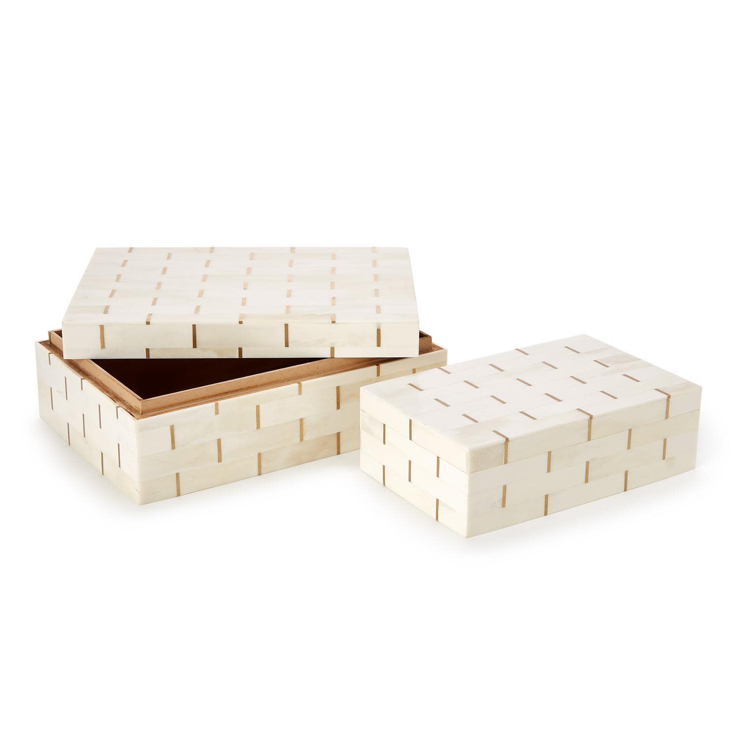 Monaco Box Bone LG 10"Wx7"Dx3.5"H