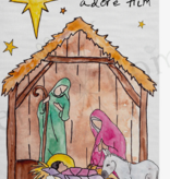 Christmas Nativity Flour Sack Dish Towel