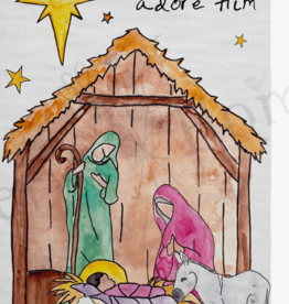 Christmas Nativity Flour Sack Dish Towel