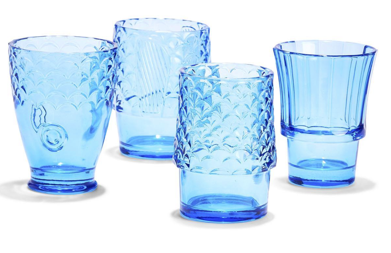 Under The Sea Set of 4 Stackable Fish Glasses in Gift Box