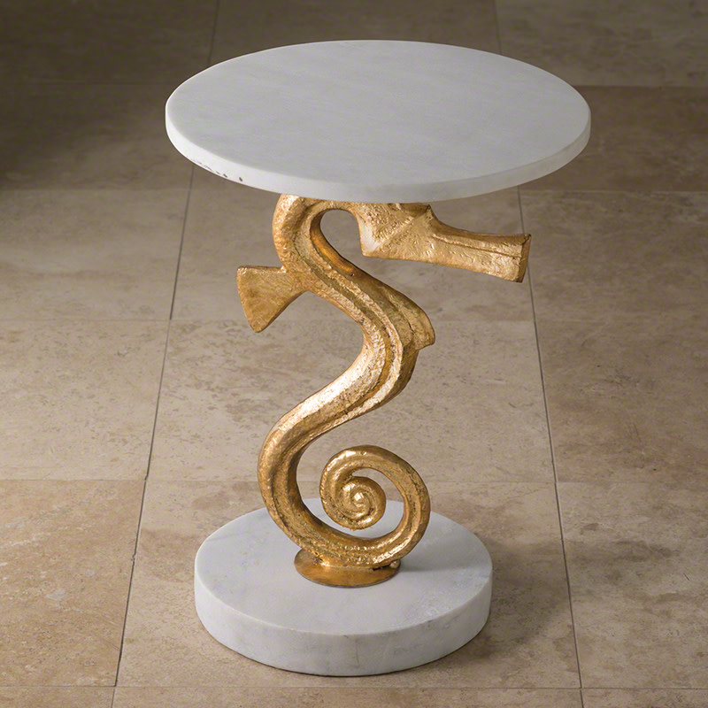 Seahorse Side Table   16"Dia x 22"H