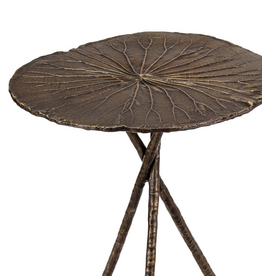 Large Lotus Table in Antique Brass - 20"Dia x 26.5"H