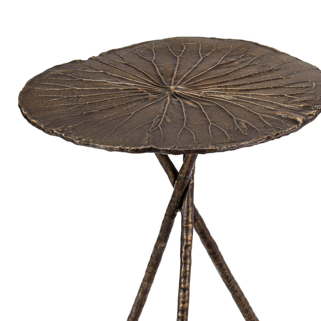 Large Lotus Table in Antique Brass - 20"Dia x 26.5"H