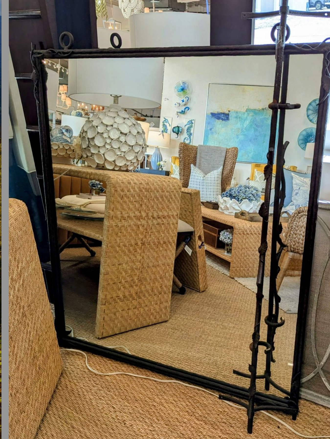Iron Mirror with Hanger 55" x 56"
