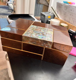 Lacquered Box with Shell - 12" L x 8" D x 4 3/4" H