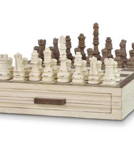 Anna Chess Set Finished in Fortofino and Brown Suede