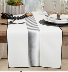 Stripe Runner Blk/Wht 16"X72" Oblong