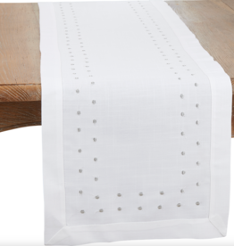 Polka Dot Runner  Silver 16"X72" Oblong