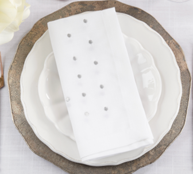 Polka Dot Napkin Silver 20" sq