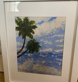 Two Trees Over Ocean Palm Trees 11x14