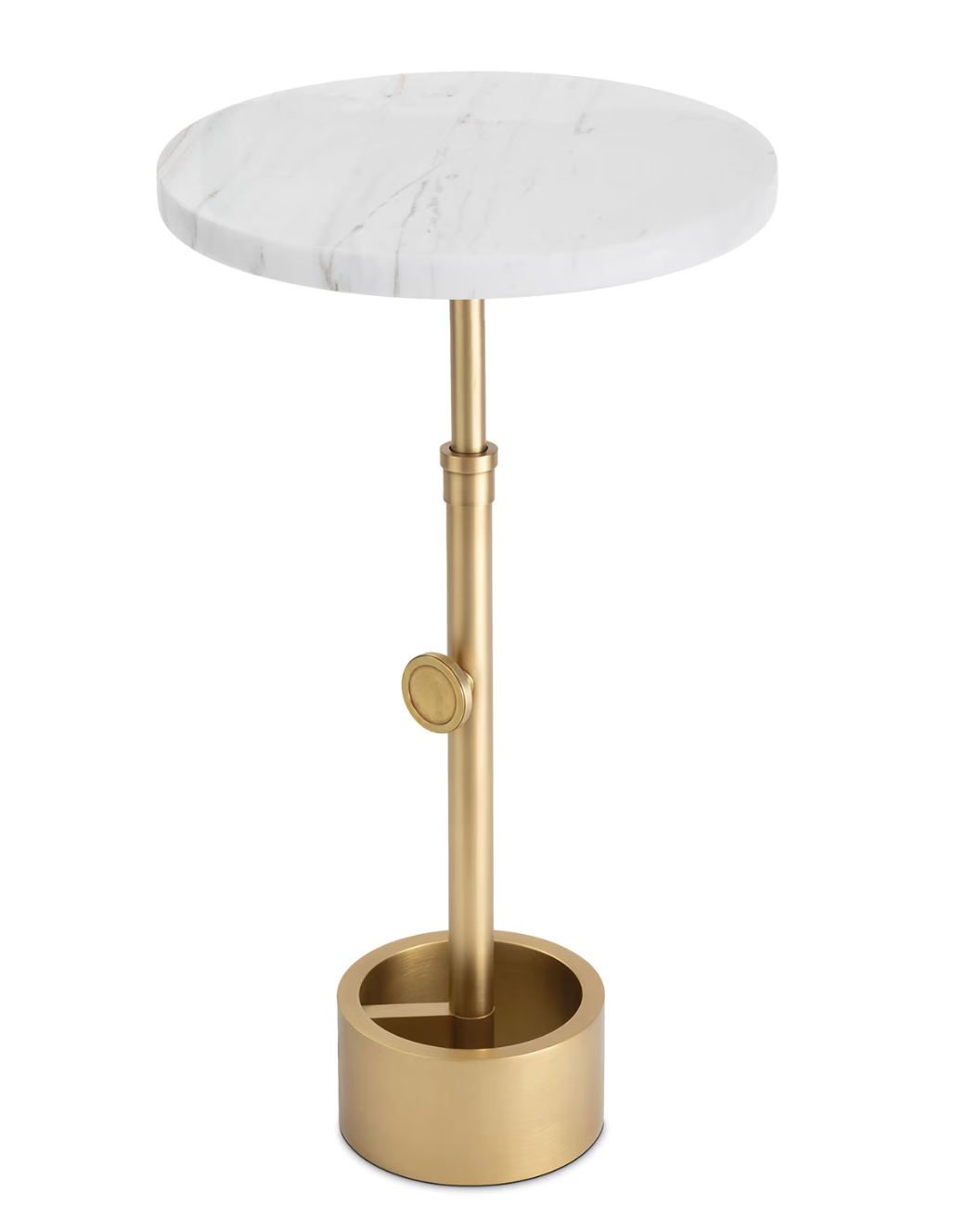 Myles Accent Table -Natural Brass 22.25h x13x13