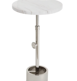 Myles Accent Table -Polished Nickel 22.25h x13x13