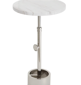 Myles Accent Table -Polished Nickel 22.25h x13x13