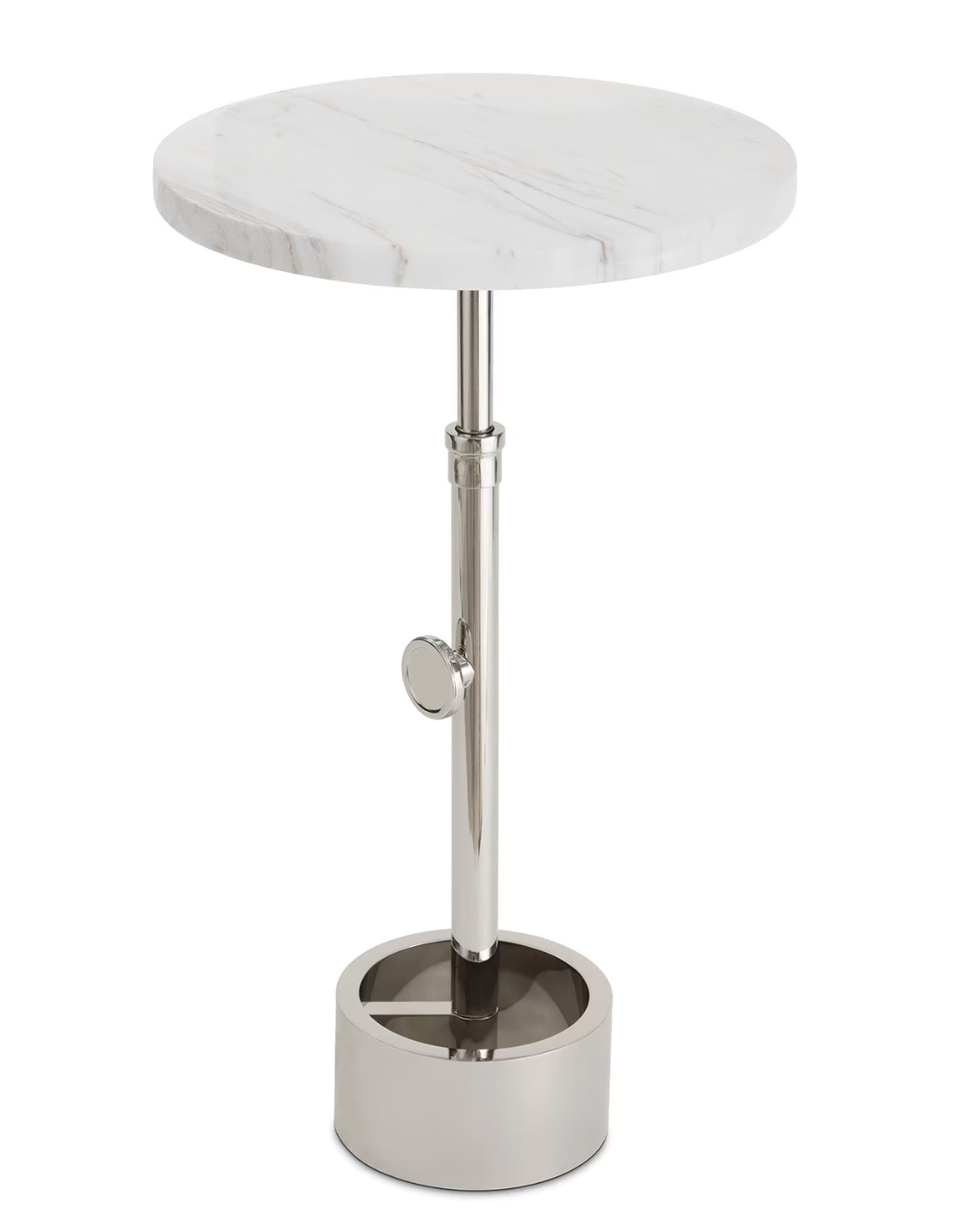Myles Accent Table -Polished Nickel 22.25h x13x13
