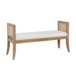 Benedict Bamboo Bench with Cane Sides 53.25" x 17.5" x 27"