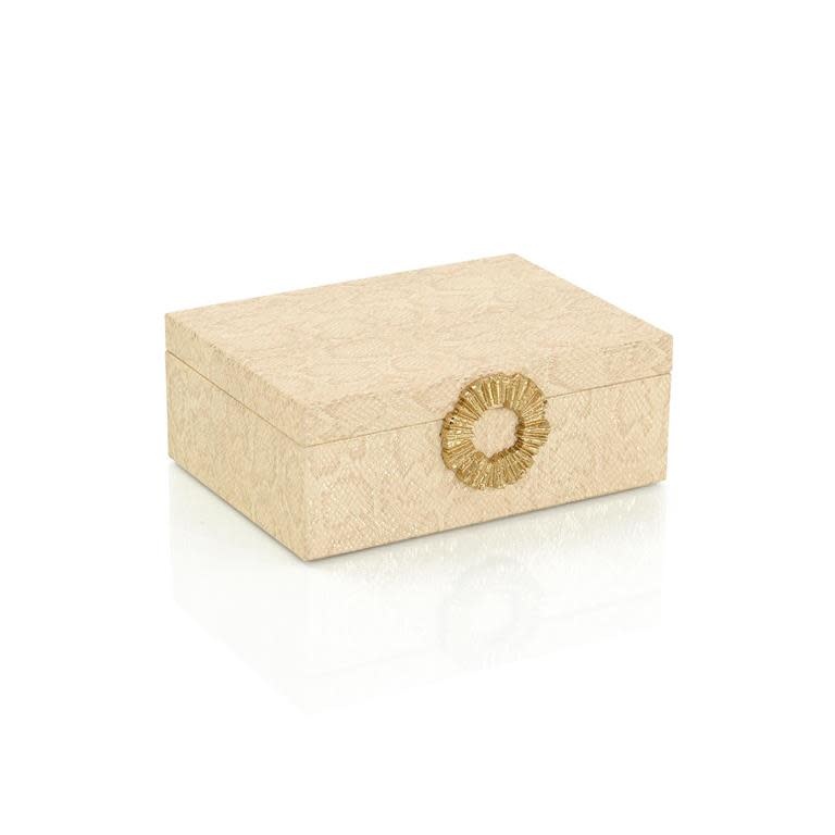 Dazzle Vegan Snakeskin Box Large  4"H X 11"W X 8"D