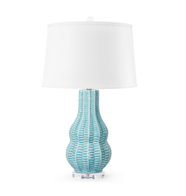Waterfall Blue Quinn Lamp 30" x10" x 10"