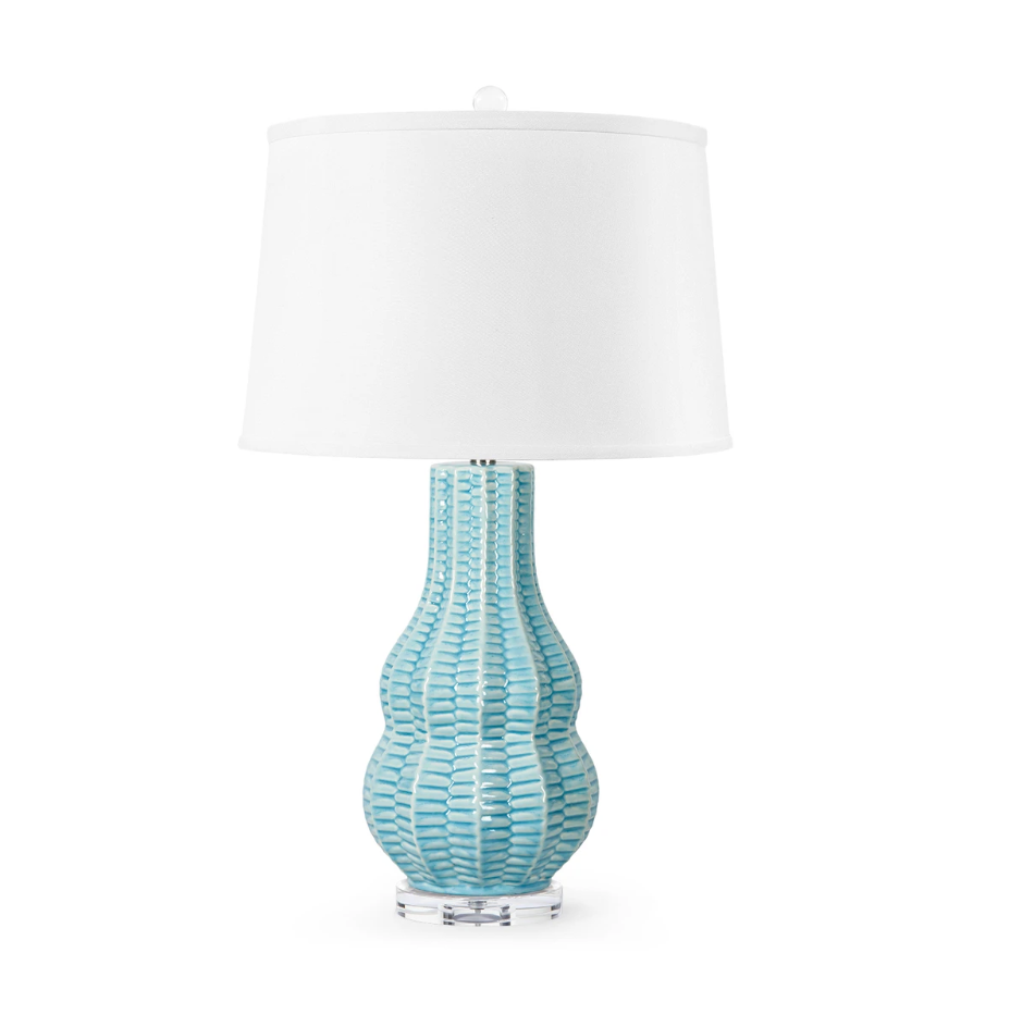 Waterfall Blue Quinn Lamp 30" x10" x 10"