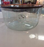 Glass Bowl with Copper Rim 9D x 4 3/4H