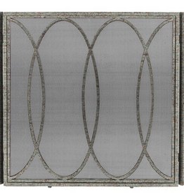 Parisian Fireplace Screen Deep Ocean 30"H x 30"W x 8"