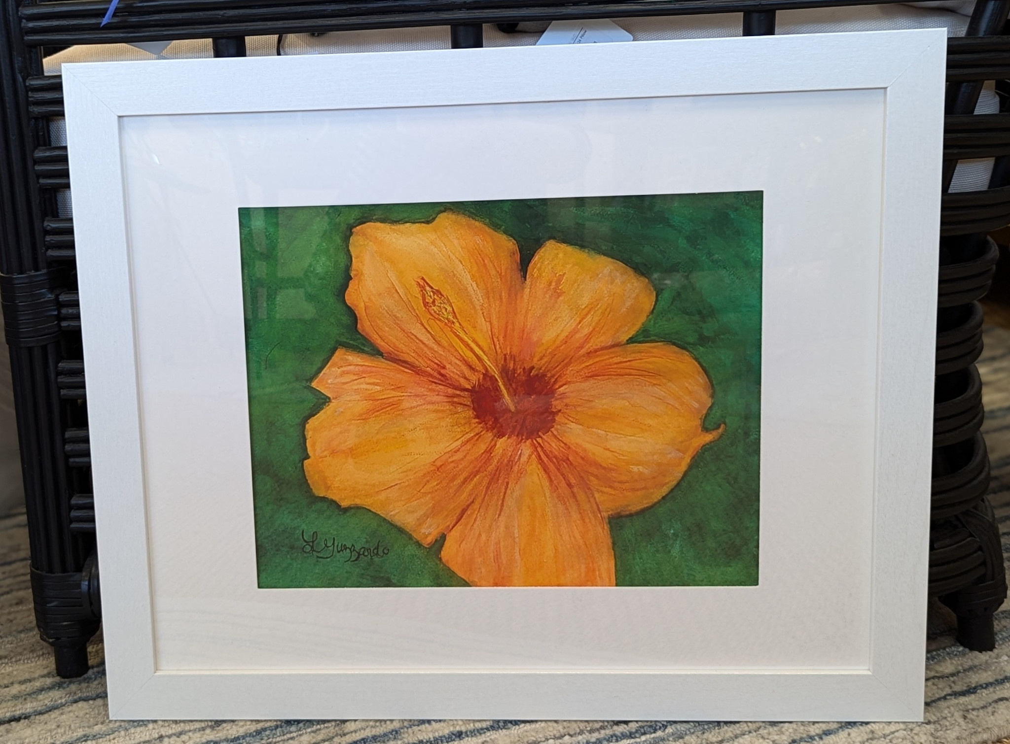 Orange Hybiscus 22" x 18"