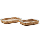 Borosilicate Glass Baking Dish with Removable Hand-Woven Lattice SM 8" W x 2" D x 13 1/2" H