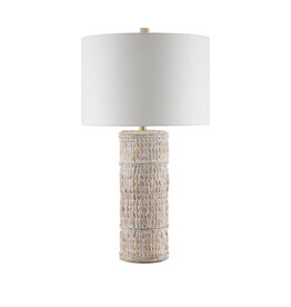 Azores White Table Lamp - H: 32.5" Dia: 18"