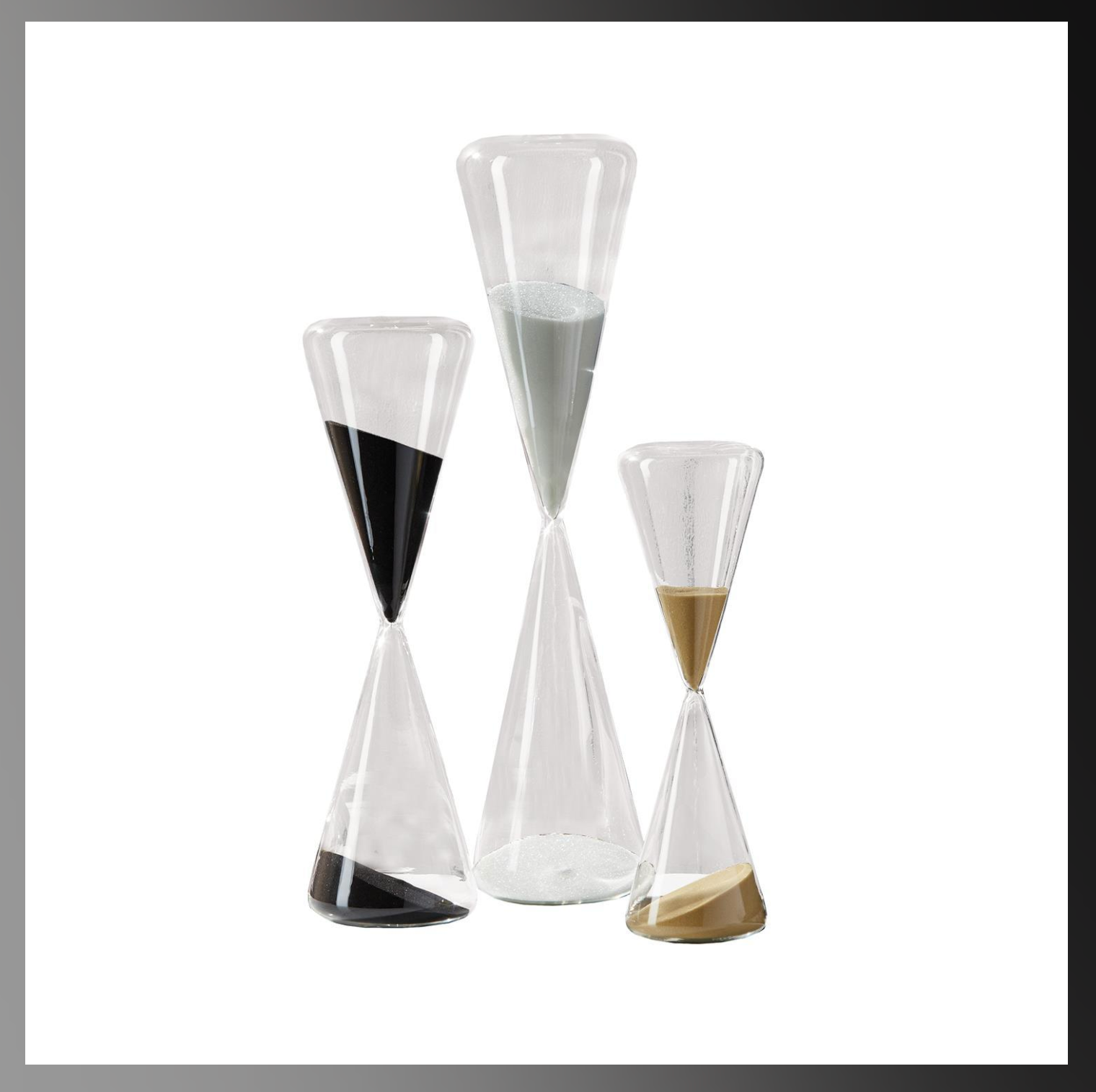 Conical Sand Timer Black medium: 90 minutes - Glass