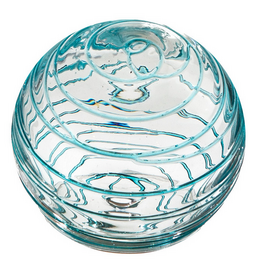 4.5" Sphere Clear w/Aqua Threads