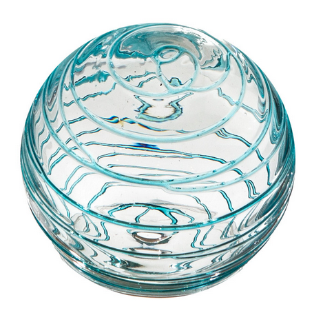 4.5" Sphere Clear w/Aqua Threads