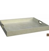 Croc Pearl Leather Tray  24"w x 18"d x 3"h