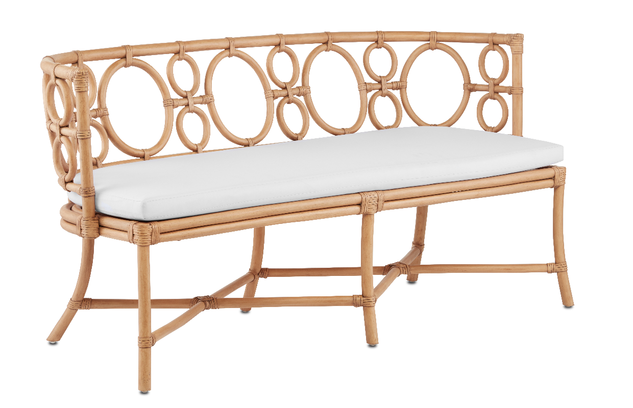 Tegal Muslin Bench - H: 30" W: 60" D: 23.5"