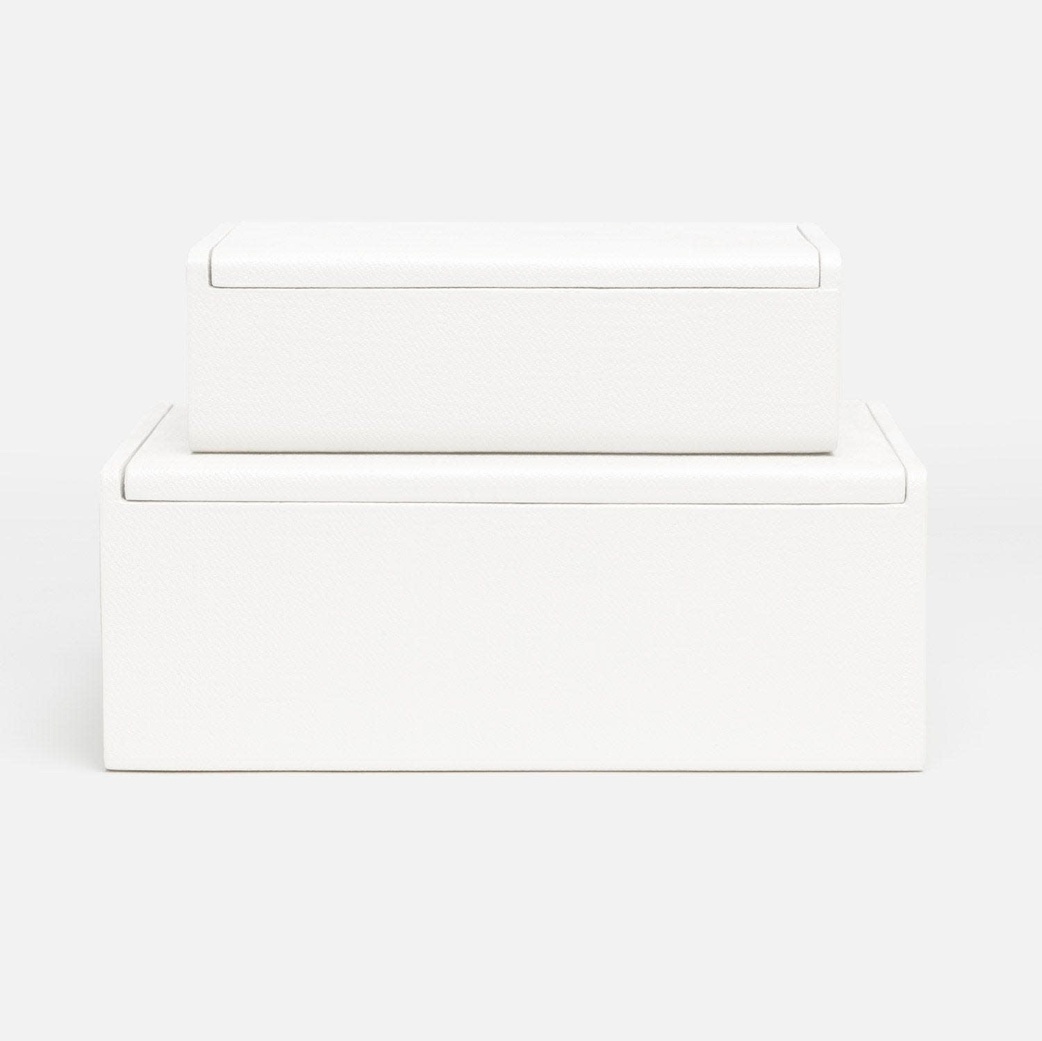 Halia Box in Designer White Linen SM - 9.5"W x 6"D x 3"H