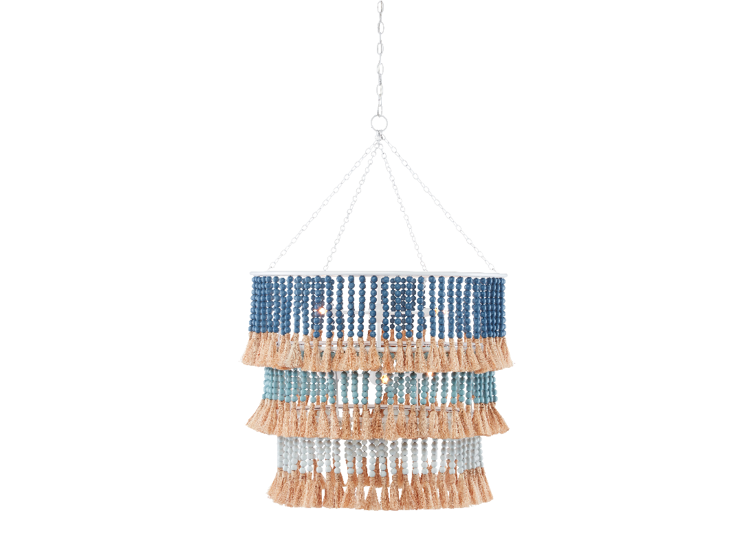 St. Barts Blue Chandelier - H: 48.5" Dia: 33"