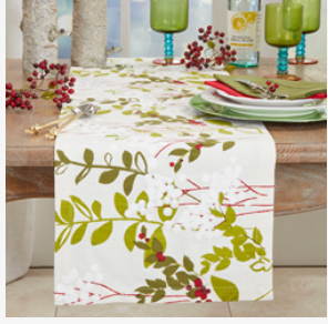 534 Holiday Botanical Runner 14" x 90"