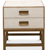 Gideon Shagreen Side Table  Osprey White 22"w x 18"d x 24"h