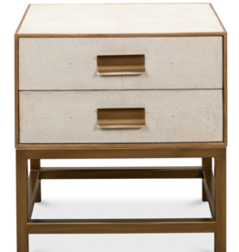 Gideon Shagreen Side Table  Osprey White 22"w x 18"d x 24"h