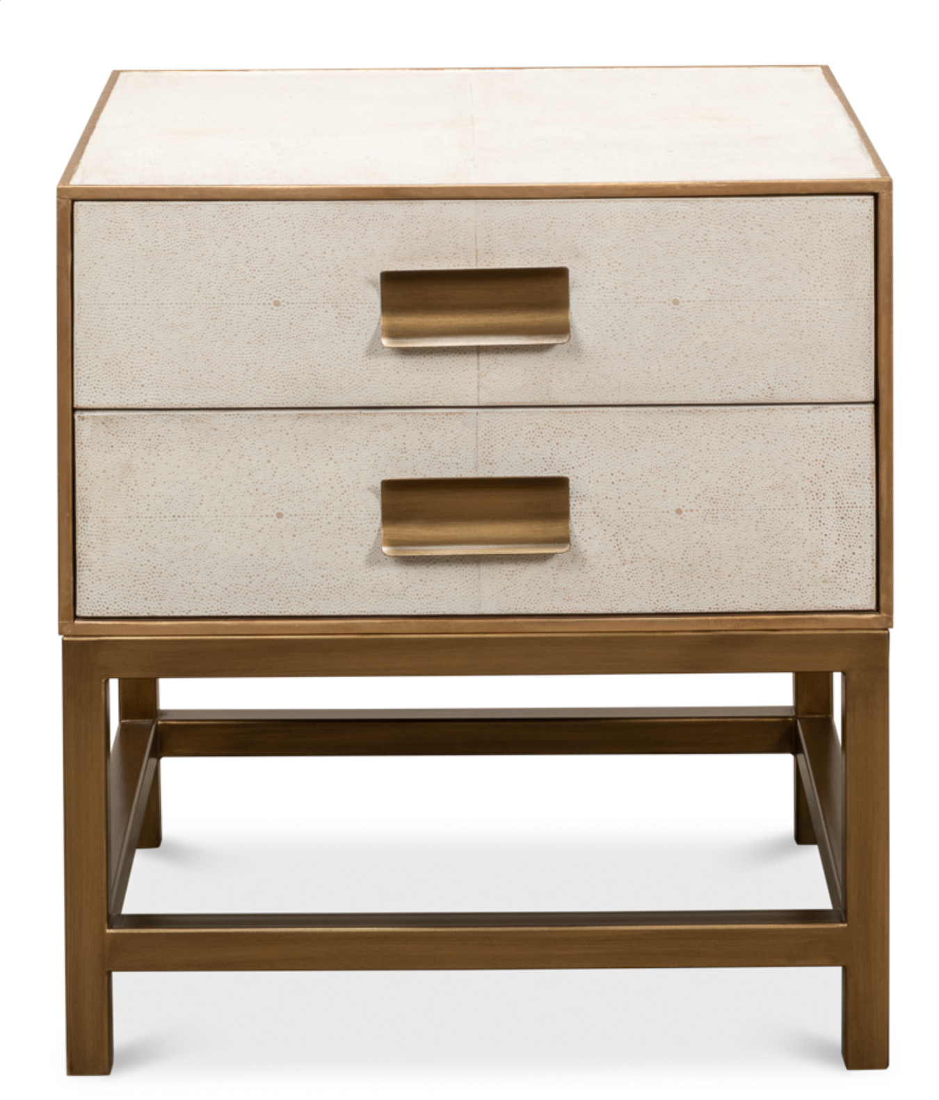 Gideon Shagreen Side Table  Osprey White 22"w x 18"d x 24"h