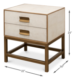 Gideon Shagreen Side Table  Osprey White 22"w x 18"d x 24"h