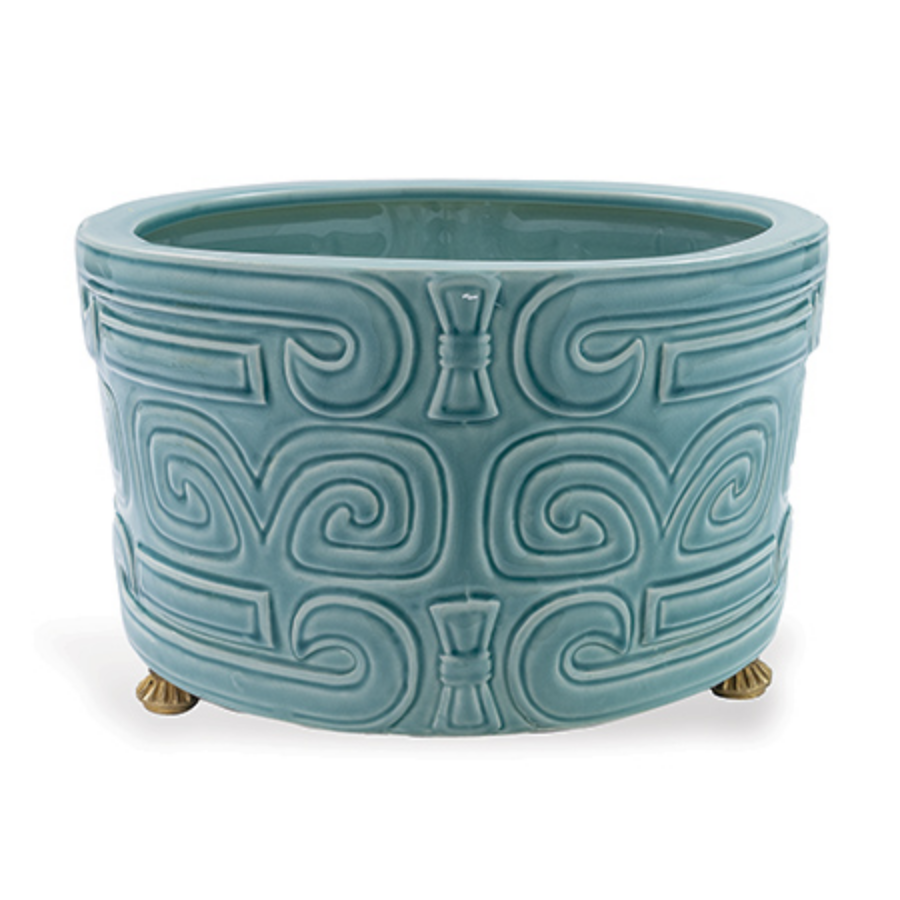 Dynasty Celadon Center Basin - 9"H x 15"D