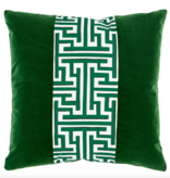 TRELLIS STRIPE EMERALD KNIFE EDGE  22 x 22