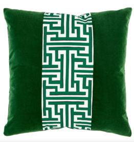 TRELLIS STRIPE EMERALD KNIFE EDGE  22 x 22