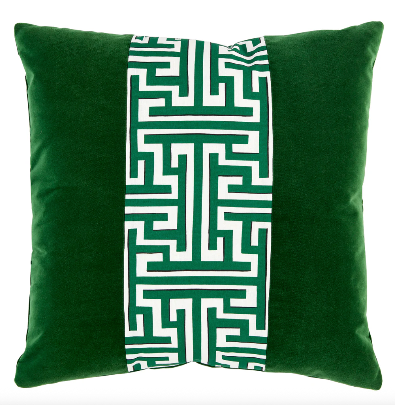 TRELLIS STRIPE EMERALD KNIFE EDGE  22 x 22